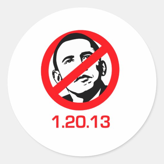 Anti-Obama - 1.20.13 Ronde Sticker (Voorkant)