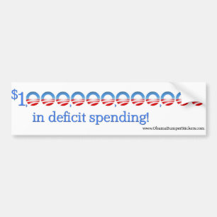 Anti-Obama "1 biljoen aan begrotingstekorten" Bumpersticker