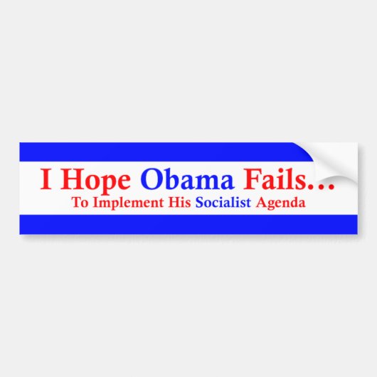 Anti-Obama 1 Bumpersticker (Voorkant)