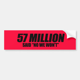 Anti-Obama - 57 miljoen zei nee Bumpersticker
