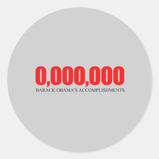 Anti-Obama - Aanvulling Obama 2 Ronde Sticker (Voorkant)