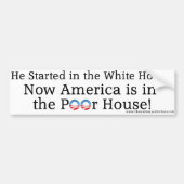 Anti-Obama "Amerika is in het arme huis" Bumpersticker (Voorkant)