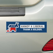 ANTI-OBAMA-ANNOY A LIBERAL. DANK EEN SOLDAAT BUMPERSTICKER (Op auto)