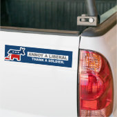 ANTI-OBAMA-ANNOY A LIBERAL. DANK EEN SOLDAAT BUMPERSTICKER (Op Truck)