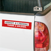 ANTI-OBAMA-ANNOY A LIBERAL. DANK EEN SOLDAAT BUMPERSTICKER (Op Truck)