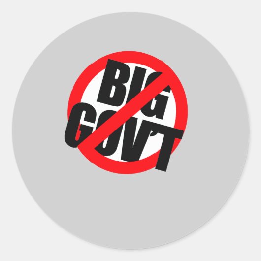 Anti-Obama - Anti-Big Government Ronde Sticker (Voorkant)