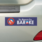 Anti-Obama - Baroke Bumpersticker (Op auto)