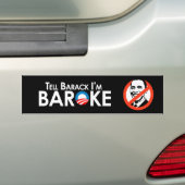 Anti-Obama - Baroke Bumpersticker (Op auto)