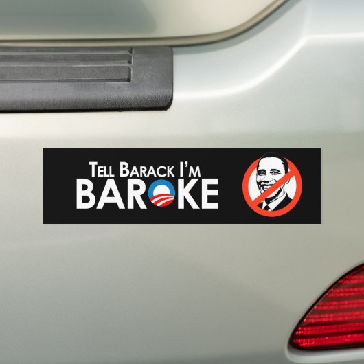 Anti-Obama - Baroke Bumpersticker (Op auto)