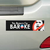 Anti-Obama - Baroke Bumpersticker (Op auto)