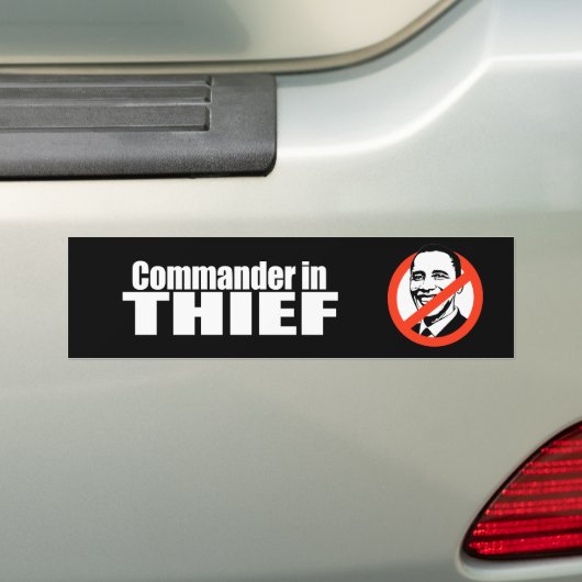 Anti-Obama - bevelhebber in dief 2 Bumpersticker (Op auto)