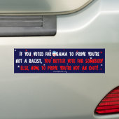 Anti-Obama - bewijs dat je geen idioot bent Bumpersticker (Op auto)
