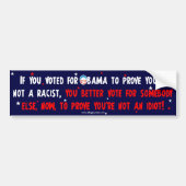Anti-Obama - bewijs dat je geen idioot bent Bumpersticker (Voorkant)