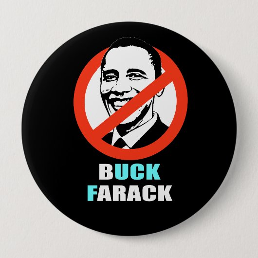 Anti-Obama - buck farack Ronde Button 4,0 Cm (Voorkant)