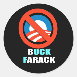 Anti-Obama - buck farack Ronde Sticker
