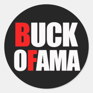 Anti-Obama - BUCK OFAMA 2 wit Ronde Sticker