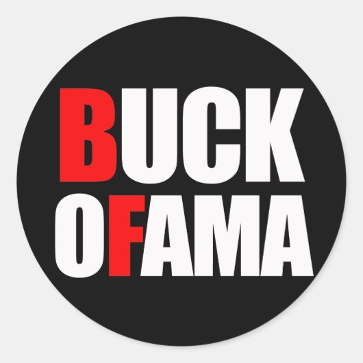 Anti-Obama - BUCK OFAMA 2 wit Ronde Sticker (Voorkant)