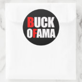 Anti-Obama - BUCK OFAMA 2 wit Ronde Sticker (Tas)