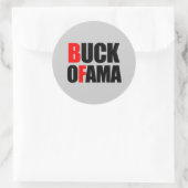 Anti-Obama - BUCK OFAMA 2 zwart Ronde Sticker (Tas)