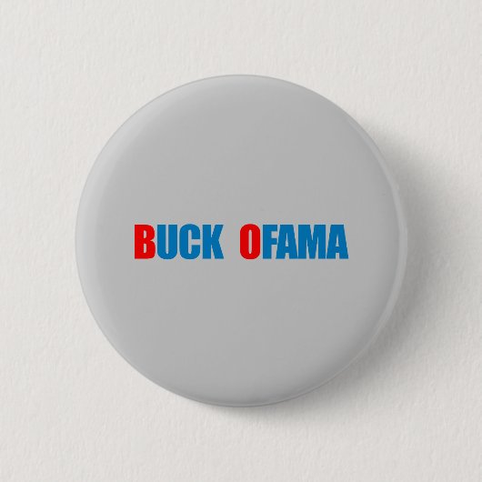 Anti-Obama - Buck Ofama blauw Ronde Button 5,7 Cm (Voorkant)