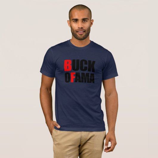 Anti-Obama - BUCK OFAMA T-SHIRT (Voorkant volledig)