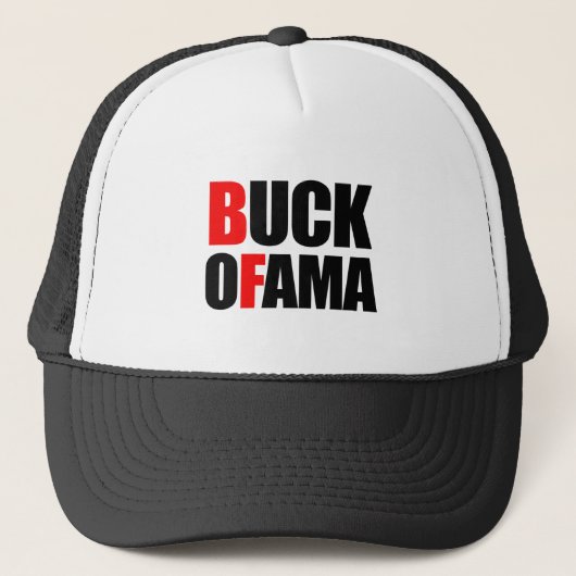 Anti-Obama - BUCK OFAMA T-SHIRT Trucker Pet (Voorkant)