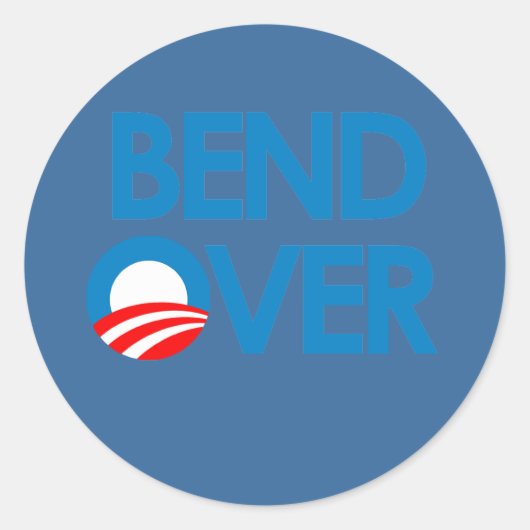 Anti-Obama - buigen over Ronde Sticker (Voorkant)
