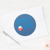 Anti-Obama - buigen over Ronde Sticker (Envelop)