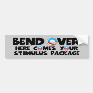 Anti-Obama buigen over stimuleringspakket Bumpersticker