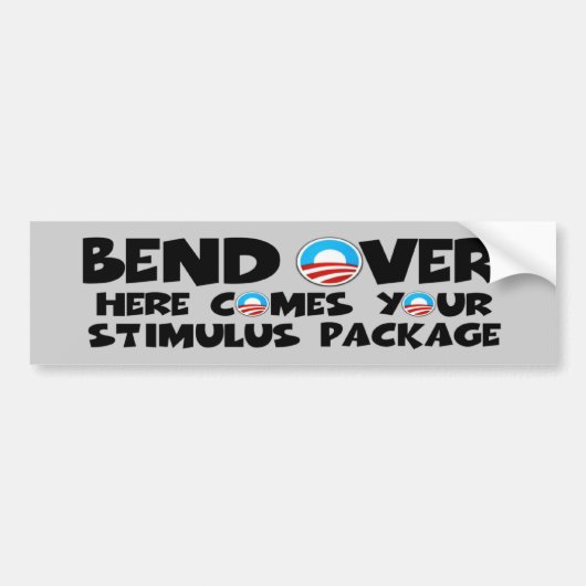 Anti-Obama buigen over stimuleringspakket Bumpersticker (Voorkant)