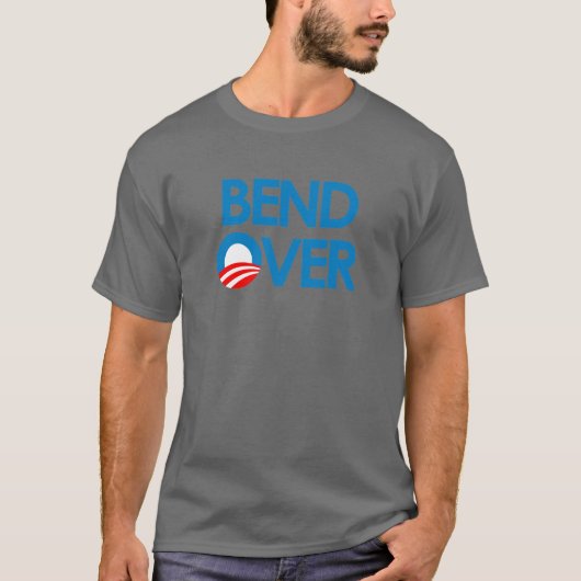 Anti-Obama - buigen over T-shirt (Voorkant)