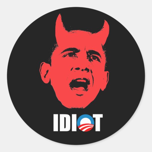 Anti-Obama bumper sticker - OBAMA IS EEN IDIOOT (Voorkant)