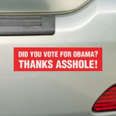 Anti-Obama Bumpersticker (Op auto)