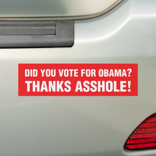 Anti-Obama Bumpersticker (Op auto)