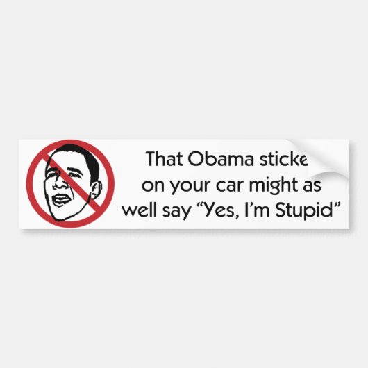 Anti-Obama Bumpersticker (Voorkant)