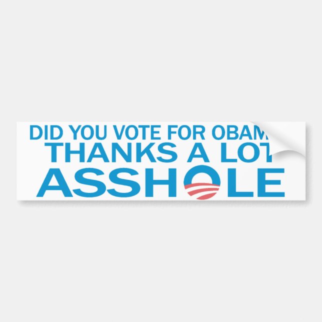 Anti-Obama Bumpersticker (Voorkant)