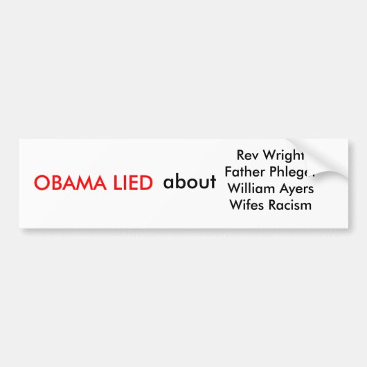 Anti Obama Bumpersticker (Voorkant)