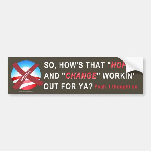 Anti-Obama Bumpersticker (bruin) (Voorkant)