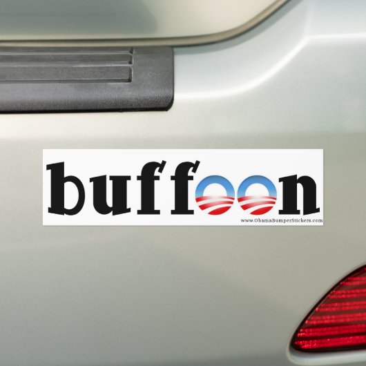 Anti-Obama Bumpersticker "buffon!" (Op auto)