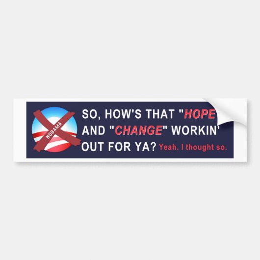 Anti-Obama-Bumpersticker Bumpersticker (Voorkant)