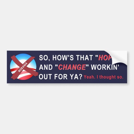 Anti-Obama Bumpersticker (marine) (Voorkant)