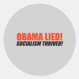 Anti-Obama bumpersticker - Socialisme gedijt Ronde Sticker