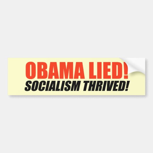 Anti-Obama Bumpersticker - Socialisme gedreven (Voorkant)