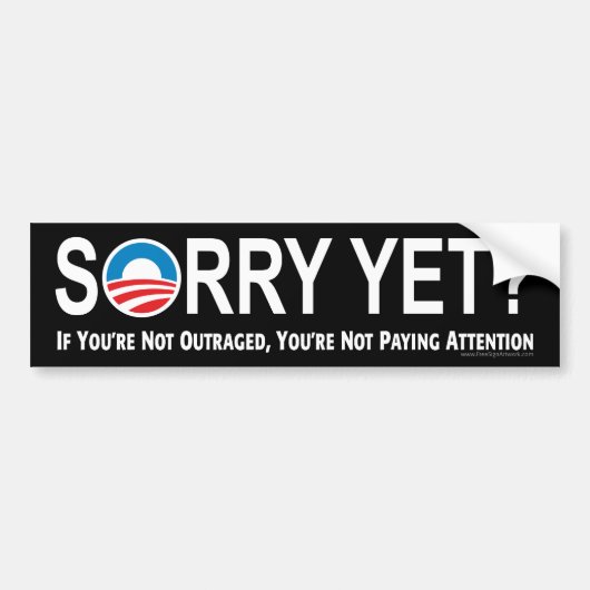 Anti-Obama Bumpersticker: Sorry toch? Bumpersticker (Voorkant)