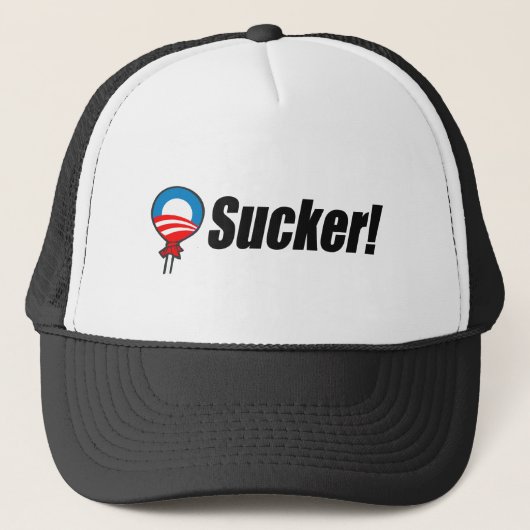 Anti-Obama Bumpersticker - Sucker 2 Trucker Pet (Voorkant)