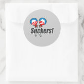 Anti-Obama Bumpersticker - Suckers 2 Ronde Sticker (Tas)