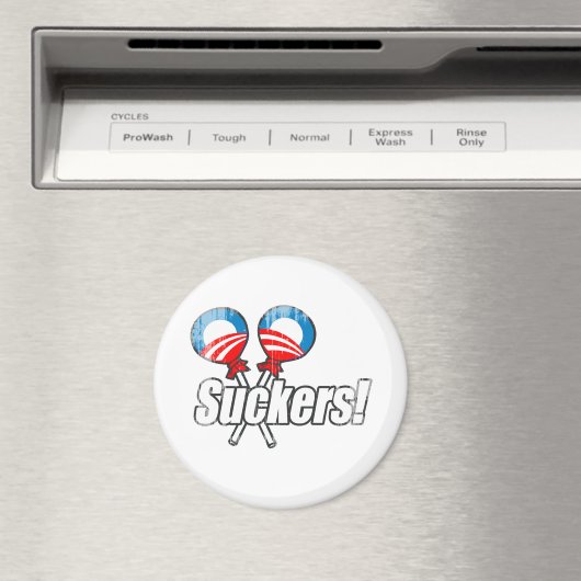 Anti-Obama Bumpersticker - Suckers Faded.png Magneet (Insitu (Vaatwasser))