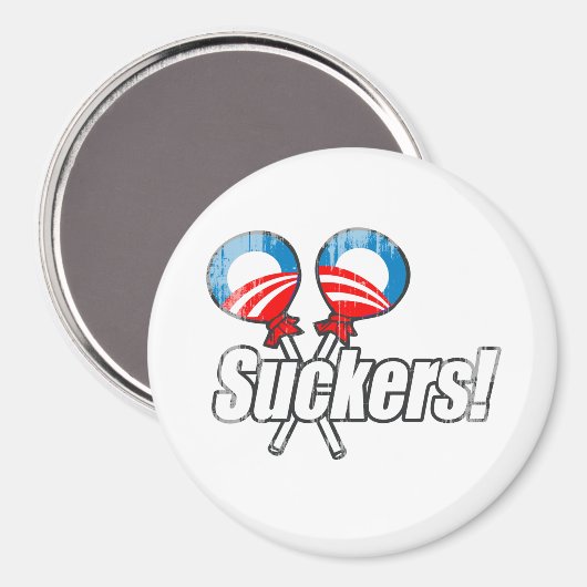 Anti-Obama Bumpersticker - Suckers Faded.png Magneet (Voorkant / Achterkant)