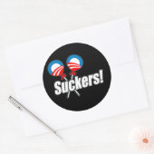 Anti-Obama bumpersticker - Suckers Ronde Sticker (Envelop)