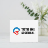 Anti-Obama Bumpersticker - Tastjes als socialisme Briefkaart (Staand voorkant)